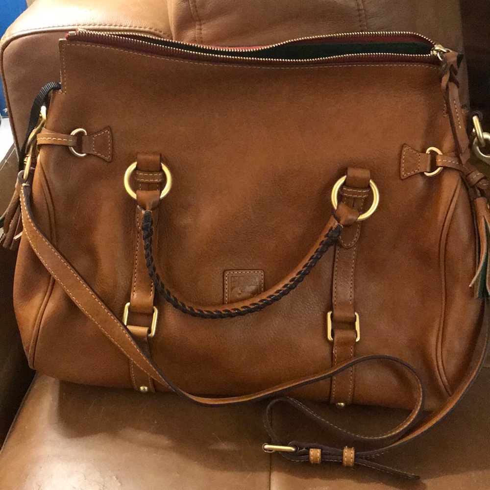 Brown genuine leather Dooney and Bourke satchel